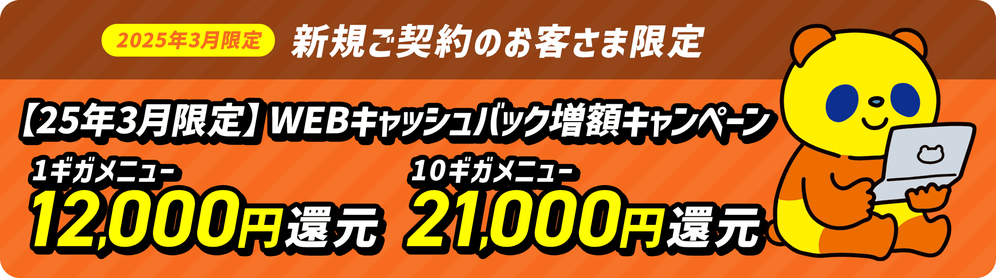 【25年3月限定】WEBキャッシュバック増額キャンペーン