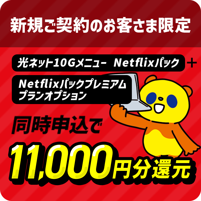 10G+Netflixプレミアム加入キャンペーン